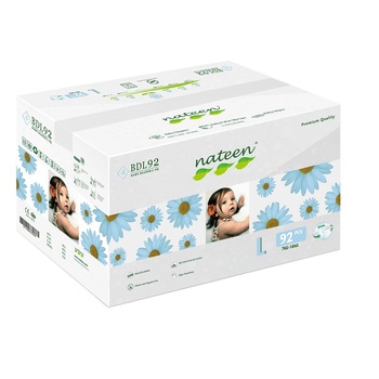 Scutece ecologice Nateen premium Marimea 4, 7-18 kg, 92 buc