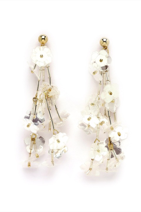 AVANT-GARDE PARIS, Cercei Chandelier in forma de floare, Auriu, Transparent