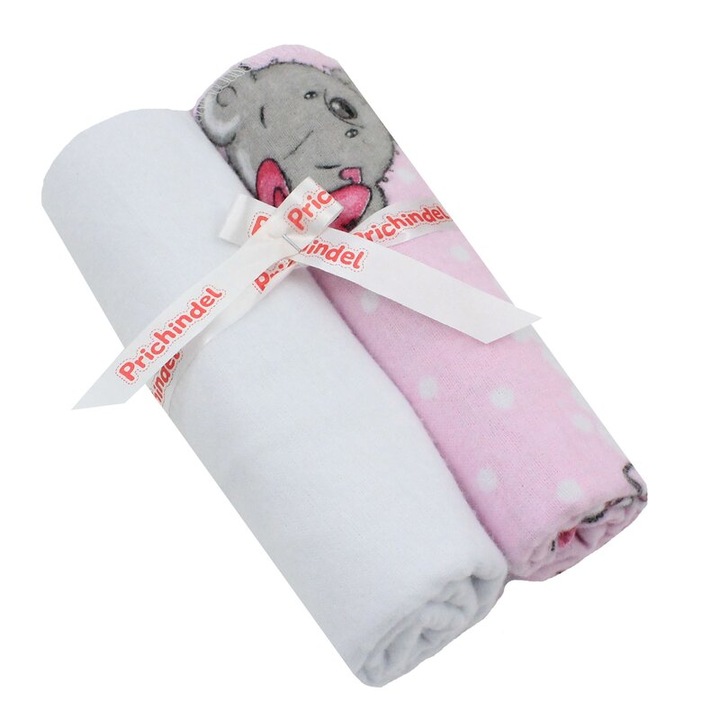 Set 2 scutece, bumbac, It is a girl, roz, 80x70cm