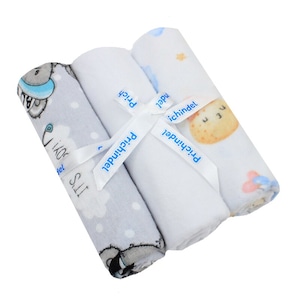 Set 3 scutece, bumbac, It is a boy si Koala blue, 80x70cm, multicolor