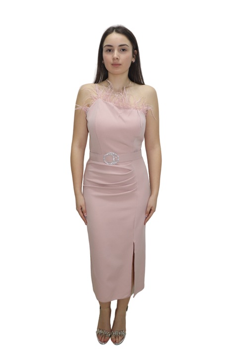 Елегантна пудрово розова вечерна рокля