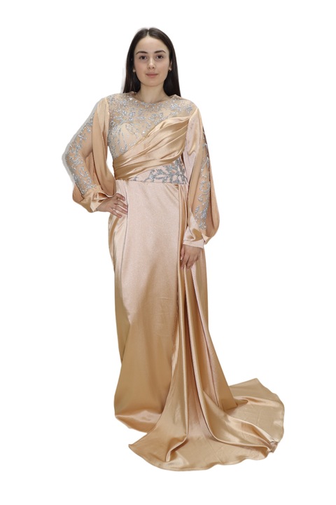 Rochie De Dama Din Satin, Crem