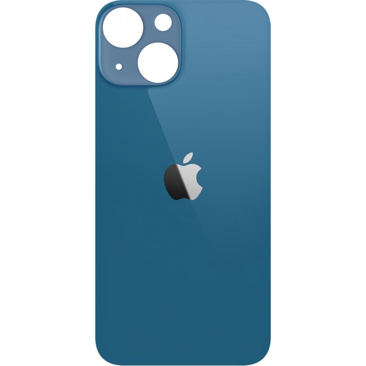 Capac spate compatibil cu Apple iPhone 13, sticla, Albastru