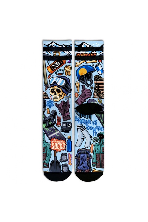 Средно дълги чорапи Coolmax за скейтборд Skull