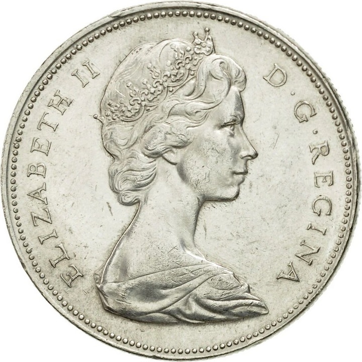 Moneda istorica din Argint - 1 dolar 1966 Elizabeta II Canada