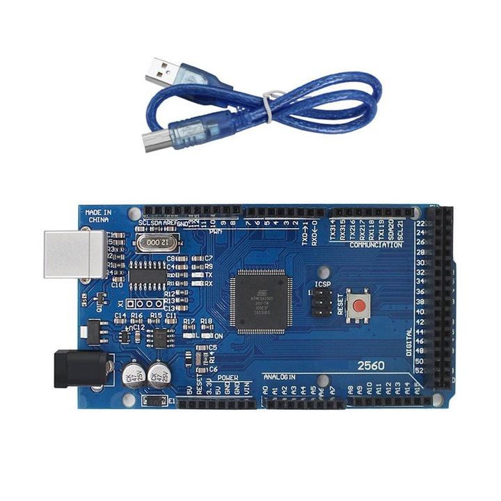 Съвместима развойна платка Mega Arduino, JESWO, USB, Син