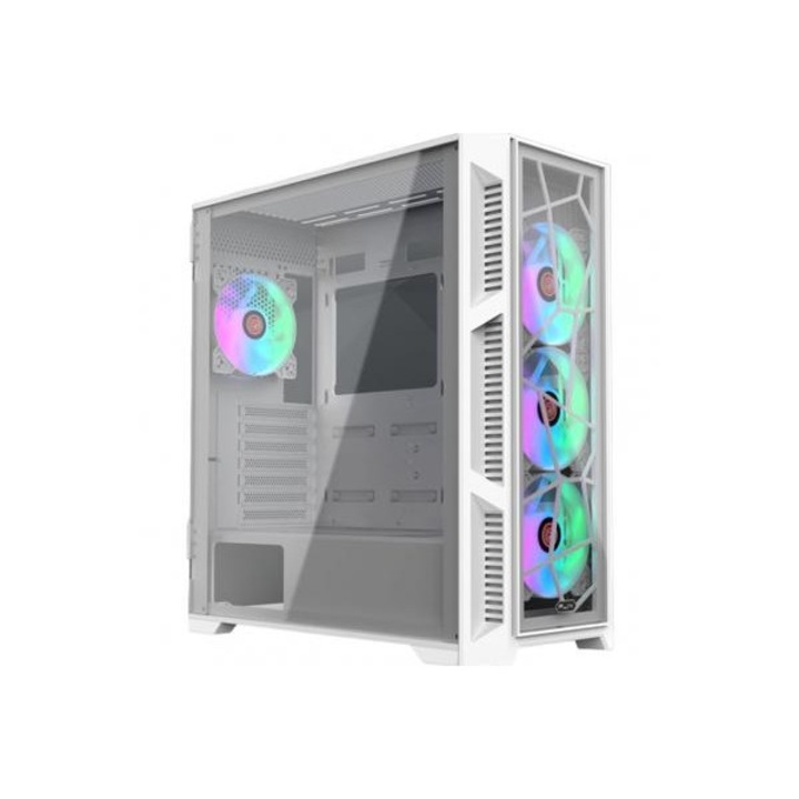 Raijintek Ponos Ultra TG4 tok, ATX, Tápegység nélkül, Middle Tower Fehér