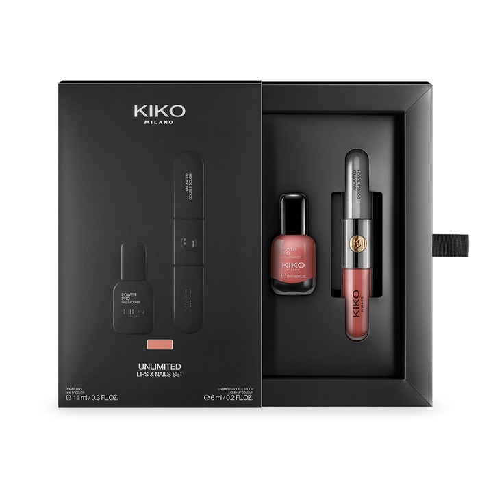 Комплект лак за нокти и портфейл Kiko Milano Unlimited Lipstick Double Touch, универсална роза