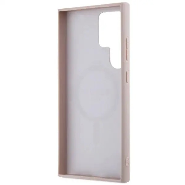 Carcasa Guess 4G Collection Leather Metal Logo cu MagSafe compatibil cu Samsung Galaxy S24 Ultra, Roz