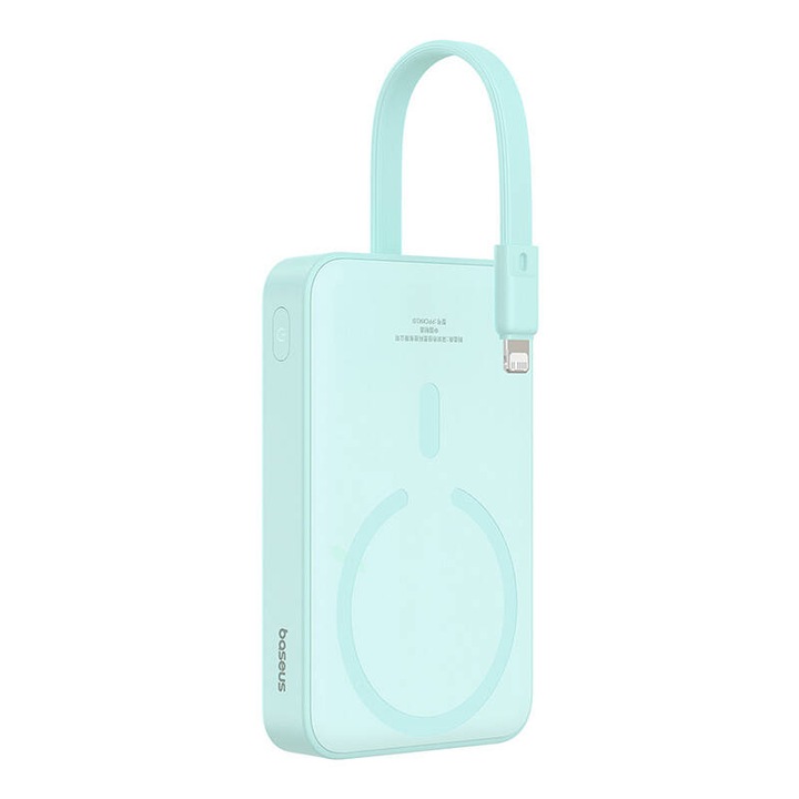 Mini Powerbank magnetic Baseus, 10000mAh, USB-C, 20W, MagSafe, Mint