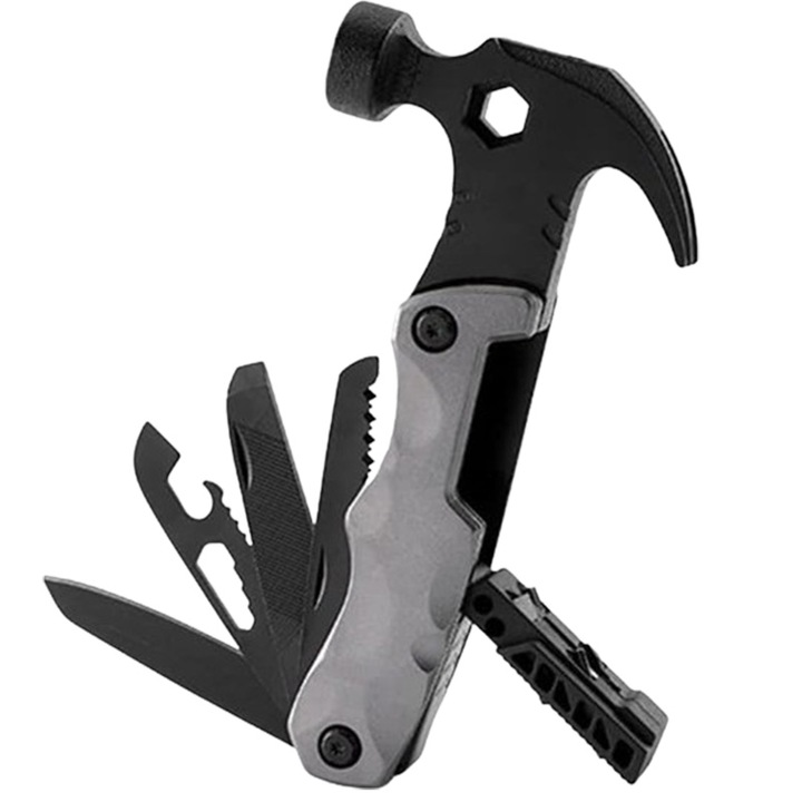 Unealta Multitoo 12 in 1, Pliabil, Comod/acasa/alpinism/aventura/camping, Otel 3Cr13, Vaxiuja, Negru