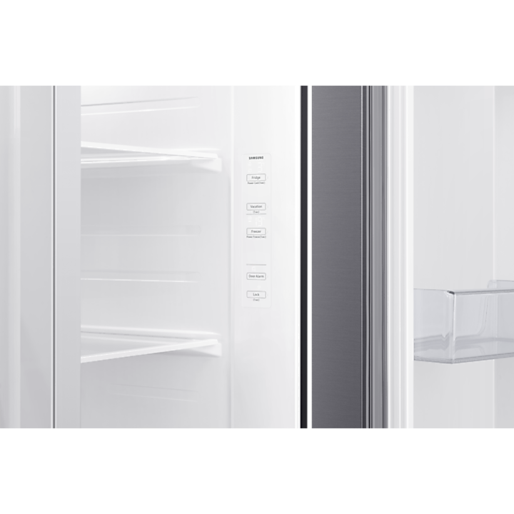Side by side Samsung RS62DG5003S9EO, 655 l, No frost, All around Cooling, Smart Things WiFi, Clasa E, H 178 cm, Argintiu