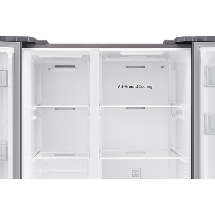 Side by side Samsung RS62DG5003S9EO, 655 l, No frost, All around Cooling, Smart Things WiFi, Clasa E, H 178 cm, Argintiu