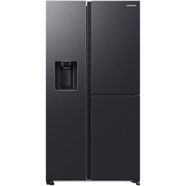 Side by side Samsung RH68DG883DB1EF, 627 l, No frost, Twin Cooling, Conversie 5 in 1, Food Showcase, Smart Things WiFi, AI Energy, Clasa D, H 178 cm, Inox