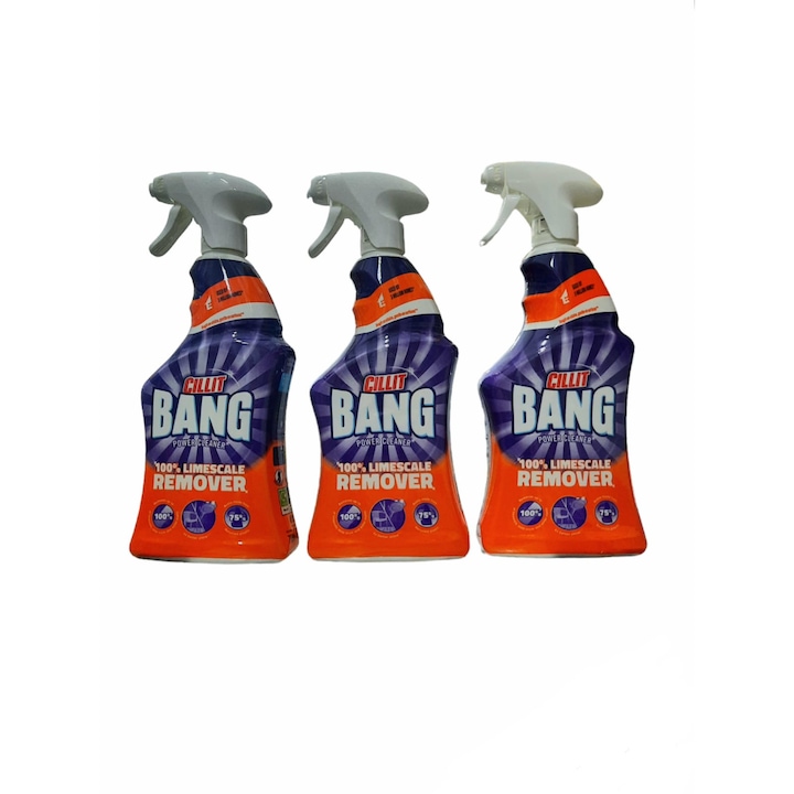 Pachet detergent suprafete Cillit Bang Zero calcar, 3x750 ml
