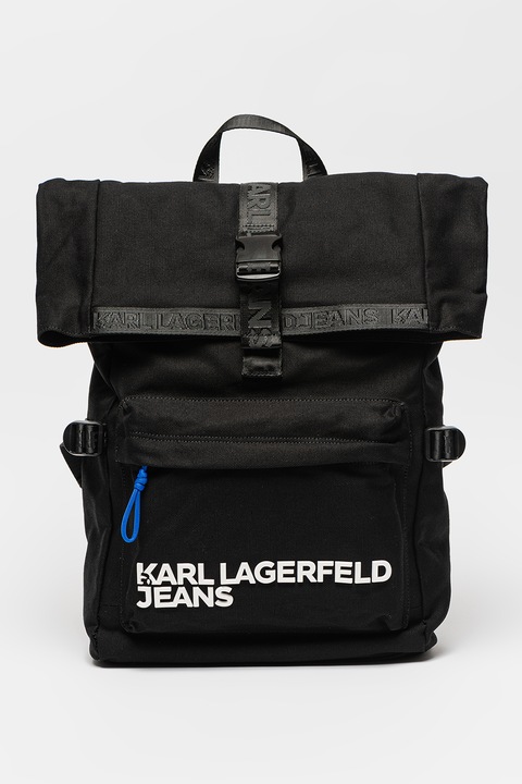 Karl Lagerfeld Jeans, Rucsac de bumbac cu logo, Negru