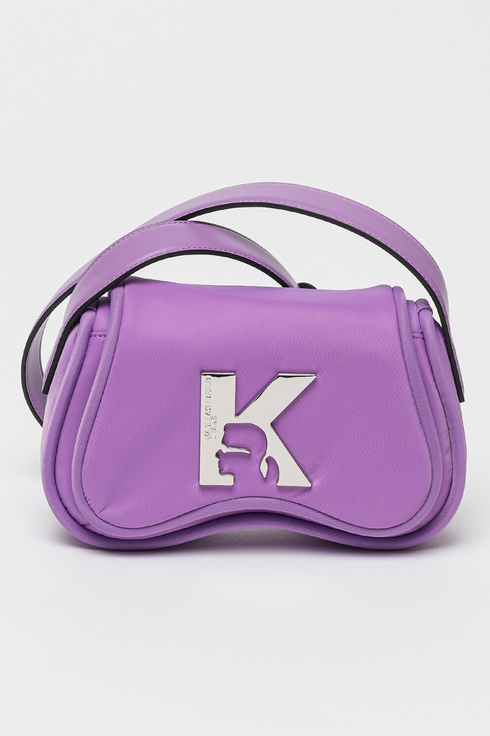 KARL LAGERFELD JEANS, Geanta crossbody cu logo metalic, Lila