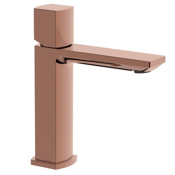 Baterie lavoar Aquasanit Coral, cartus ceramic, racorduri 40cm de 3/8, cupru lucios