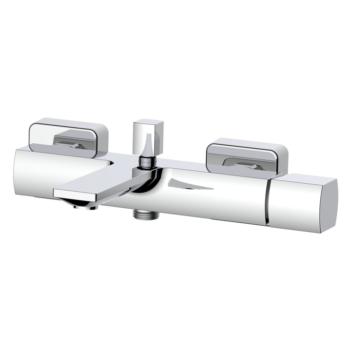 Baterie cada Aquasanit Coral, cartus ceramic, finisaj cromat