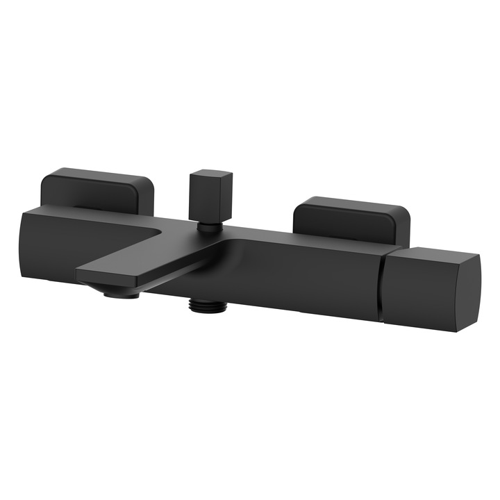 Baterie cada Aquasanit Coral, cartus ceramic, negru mat