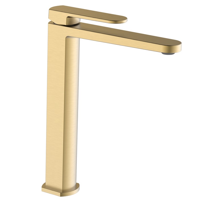 Aquasanit Zefir magas asztali mosdócsaptelep, kerámia patron, 40 cm 3/8 Hajlékony csatlakozók, matt arany kivitel