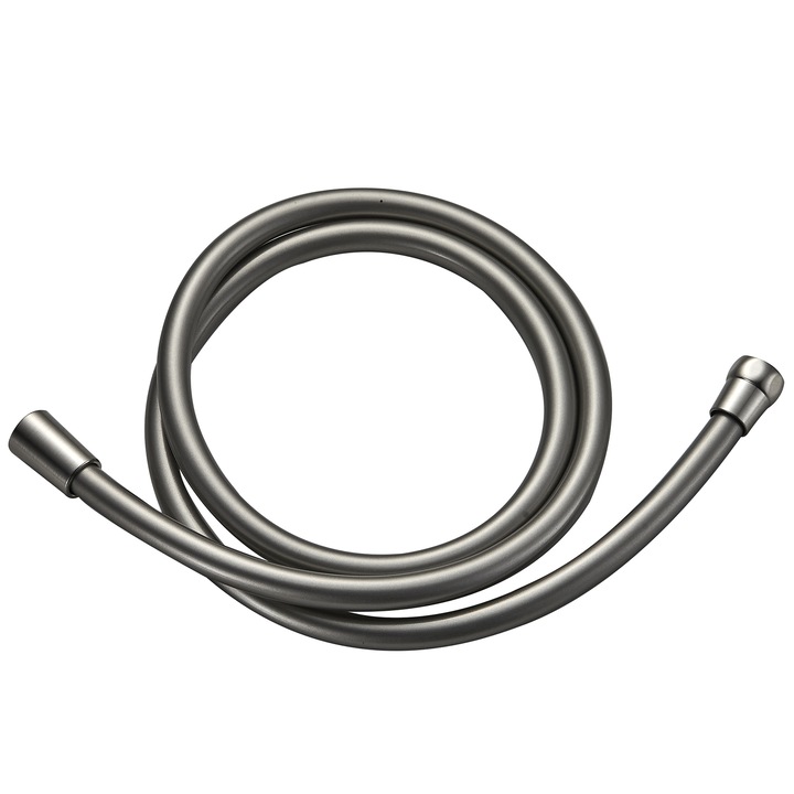 Furtun de dus Aquasanit, PVC intarit, 1/2, 150 cm, finisaj otel periat