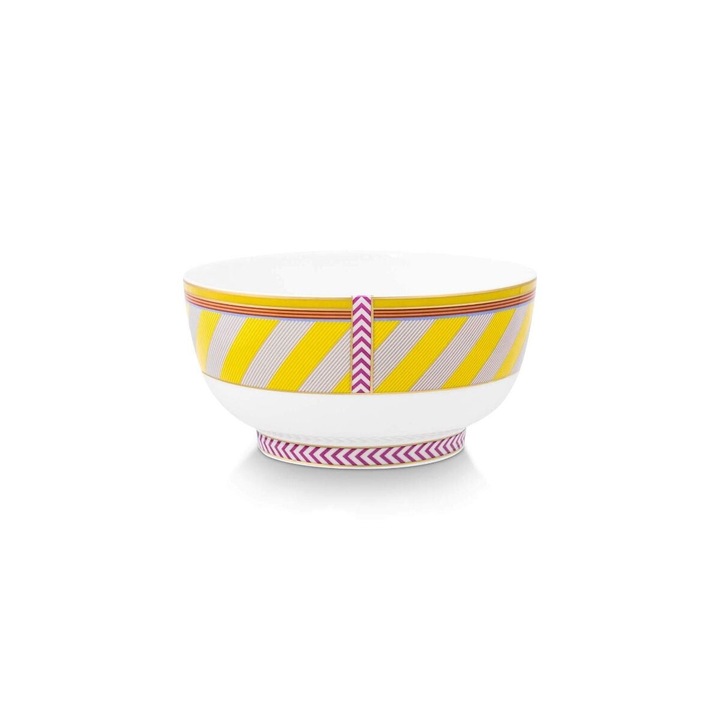 Bol din portelan Chique Stripes Sárga 15.5cm