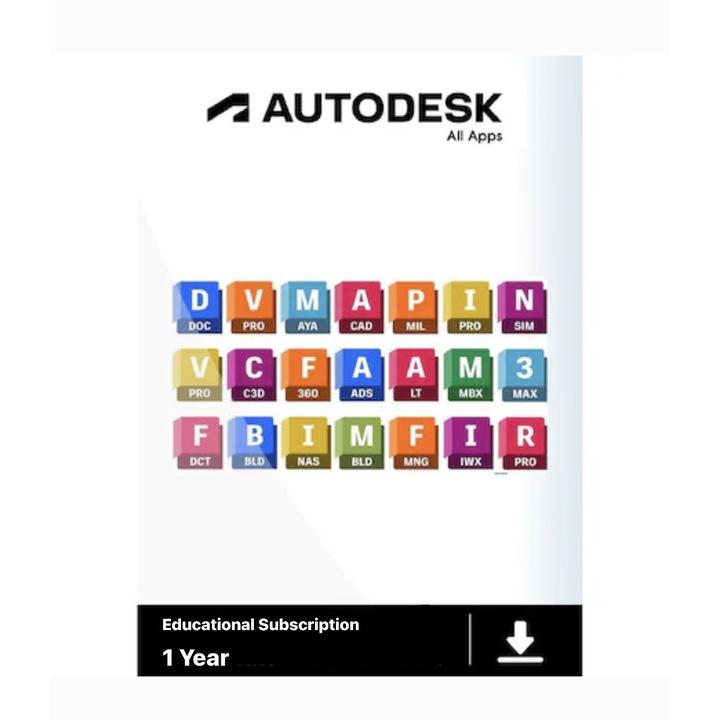 Autodesk – Minden alkalmazás, 1 éves előfizetés, 2 Windows/Mac eszköz