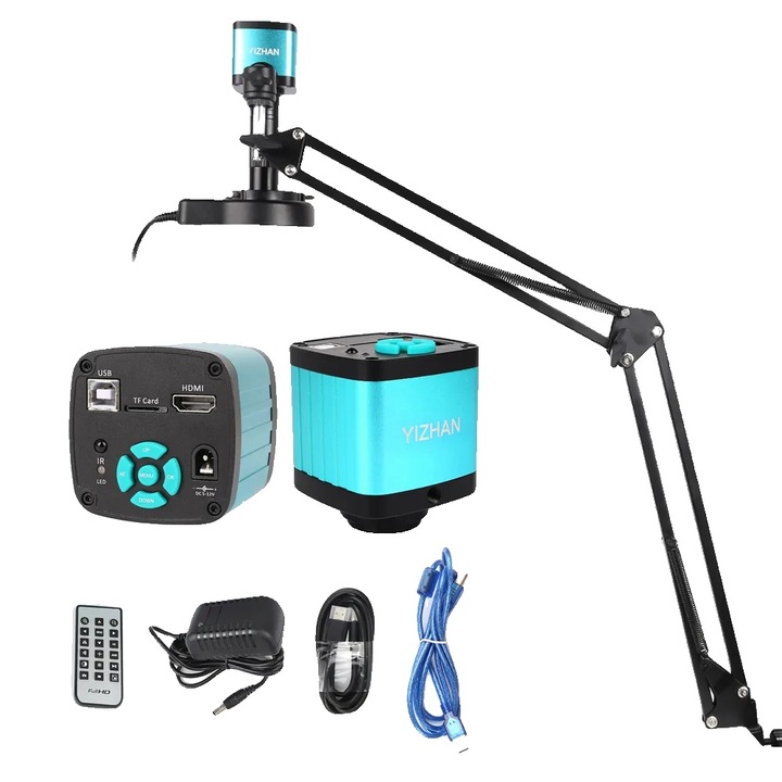 Mikroszkópos videokamera, Yizhan, 48MP, 4K, fekete/kék