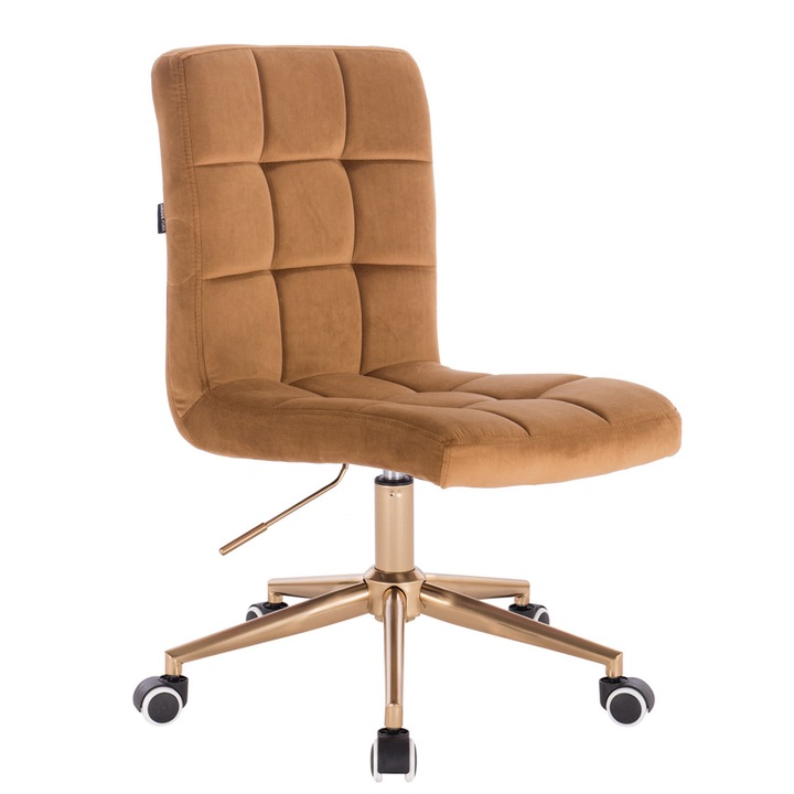 Scaun de birou, Votana, HR7009K, Catifea, Baza Aurie, Galben Miere