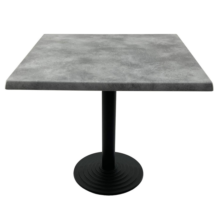 Masa pentru restaurant patrata 80x80xh74cm, Raki Copperfield, blat werzalit si picior metalic negru