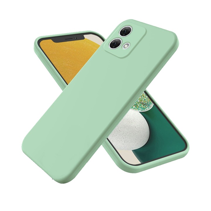 Husa Jelly Silicone Compatibil cu Motorola Moto G84, Interior de microfibra, Flexibila, Verde Deschis