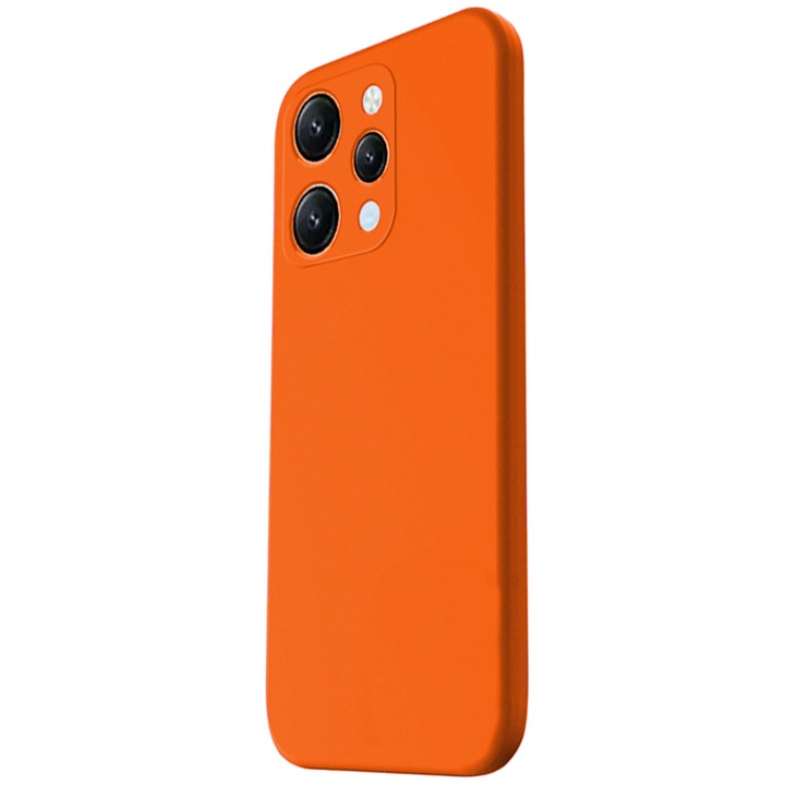Защитен капак, кадифена вътрешност, съвместим с Xiaomi Redmi 12 4G, FONIX BloomShield, силикон, повдигнати ръбове, тънък, неоново оранжев