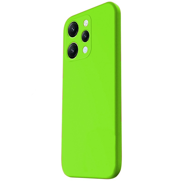 Защитен калъф, кадифена вътрешност, съвместим с Xiaomi Redmi 12 4G, FONIX BloomShield, силикон, повдигнати ръбове, тънък, неоново зелен