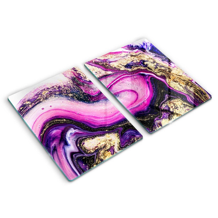 Dekoratív üveg, Wallfluent, Absztrakt design arany, Rózsaszín, 2x40x52 cm