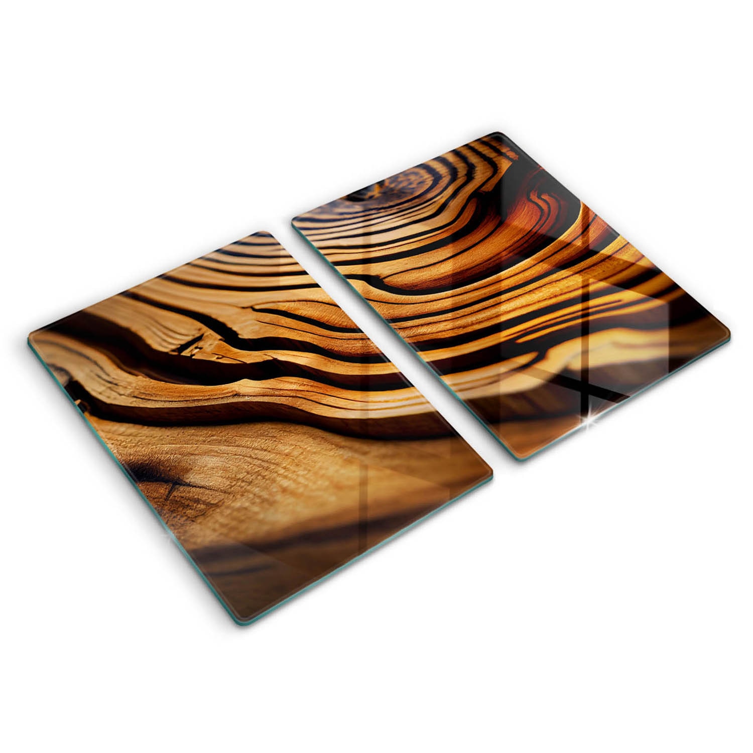 Tocatoare de bucatarie, Wallfluent, din sticla, 2x40x52 cm, Marmura eleganta, Albastru