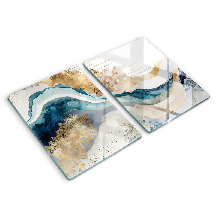 Dekoratív üveg, Wallfluent, Színes márvány, Sokszínű, 2x40x52 cm