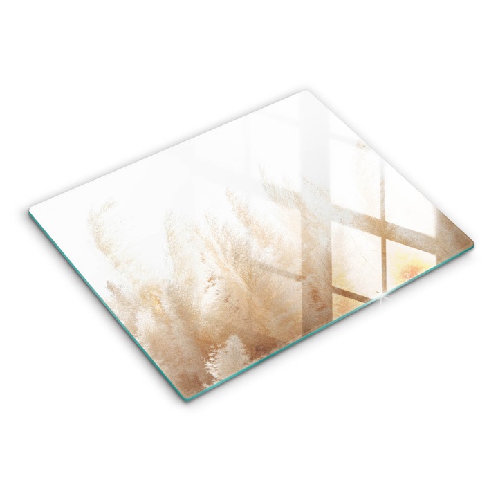 Dekoratív üveg, Wallfluent, Pampa fű, Bézs, 52x40 cm