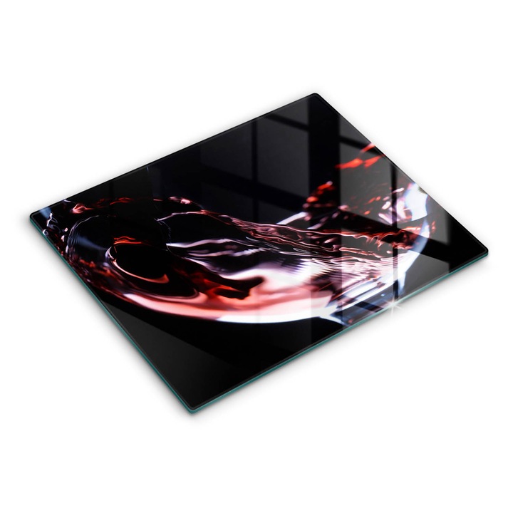 Dekoratív üveg, Wallfluent, Egy pohár vörösbor, Fekete, 52x40 cm