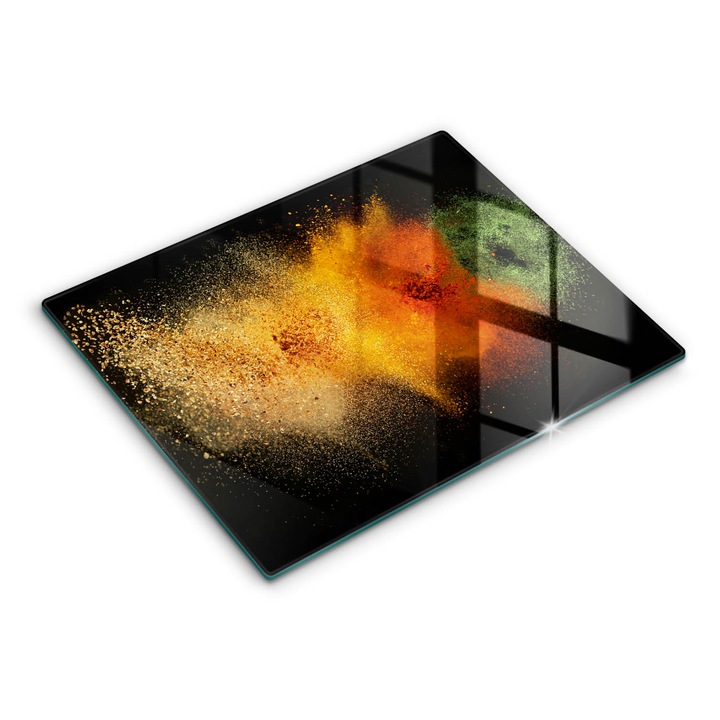 Dekoratív üveg, Wallfluent, Színes fűszerek, Narancssárga, 52x40 cm