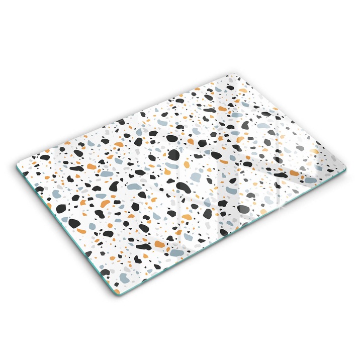 Tocatoare de bucatarie, Wallfluent, din sticla, 80x52 cm, Piatra decorativa din piatra, Alb, 010010520060000077421