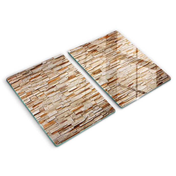 Üveg vágódeszka, Wallfluent, Dekoratív textúrakövek, 2x40x52 cm, Bézs