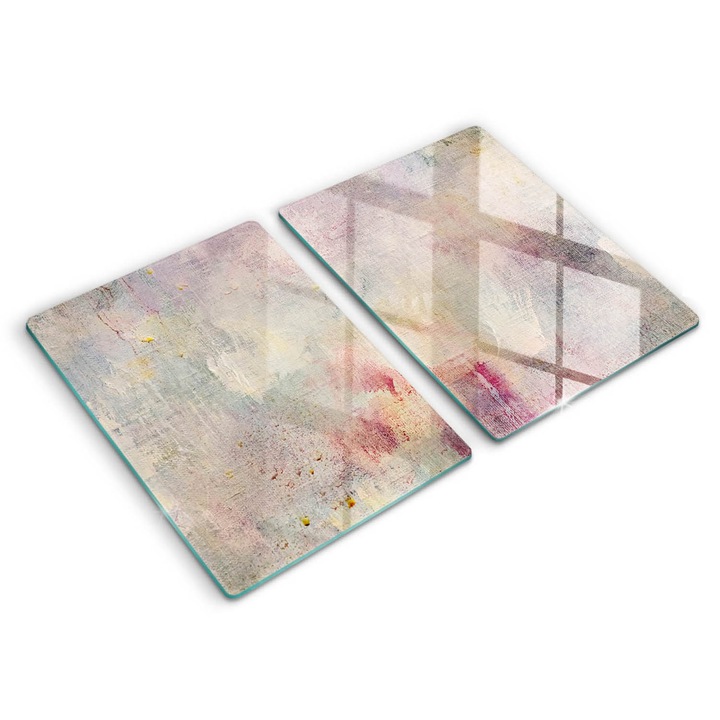 Üveg vágódeszka, Wallfluent, A festék textúrájának háttere, 2x40x52 cm, Bézs