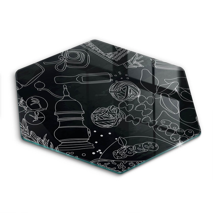 Üveg vágódeszka, Wallfluent, Konyhai kiegészítők, h40 cm, Sokszínű