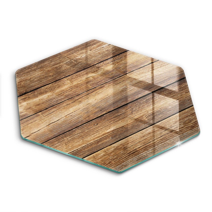 Üveg vágódeszka, Wallfluent, Fa textúra táblák, h40 cm, Bézs