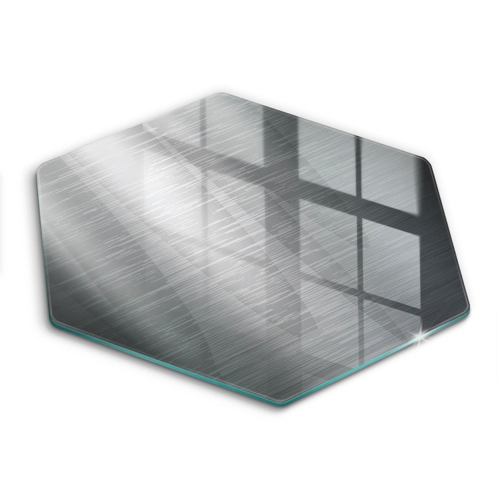 Tocatoare de bucatarie, Wallfluent, din sticla, h40 cm, Textura metalica, Argintiu, 010010520090000005946