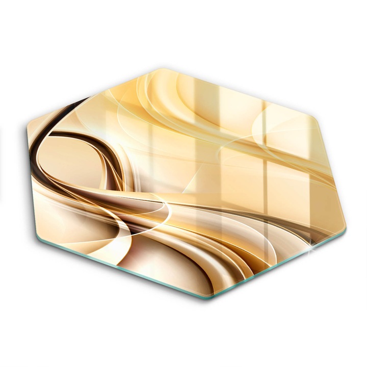 Üveg vágódeszka, Wallfluent, Füst absztrakciója, h40 cm, Szürke