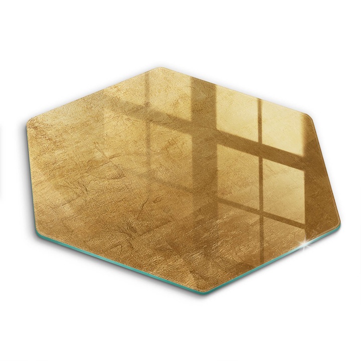 Üveg vágódeszka, Wallfluent, Arany textúra háttér, h40 cm, Zöld