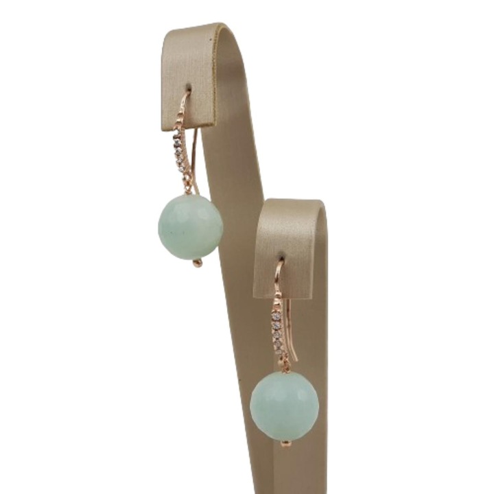 Cercei Sensation din amazonit, 3.2 cm