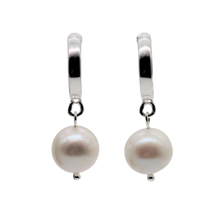 Cercei din perle naturale de cultura, argint 925, tortita inchisa